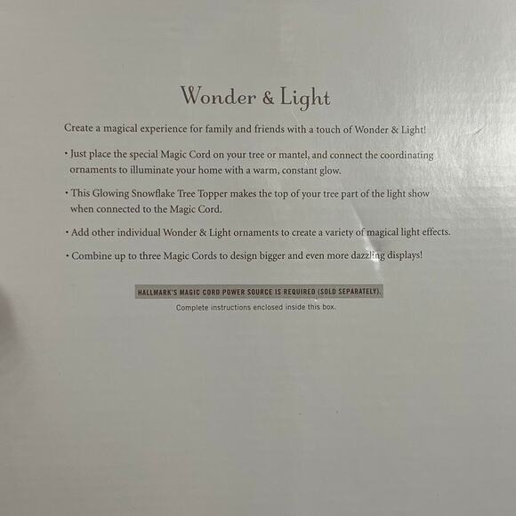 2010 Hallmark Wonder & Light Glowing Snowflake Tree Topper NEW Christmas - Picture 6 of 10